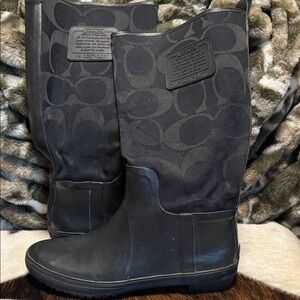 Coach Black Patterned Boots size 9